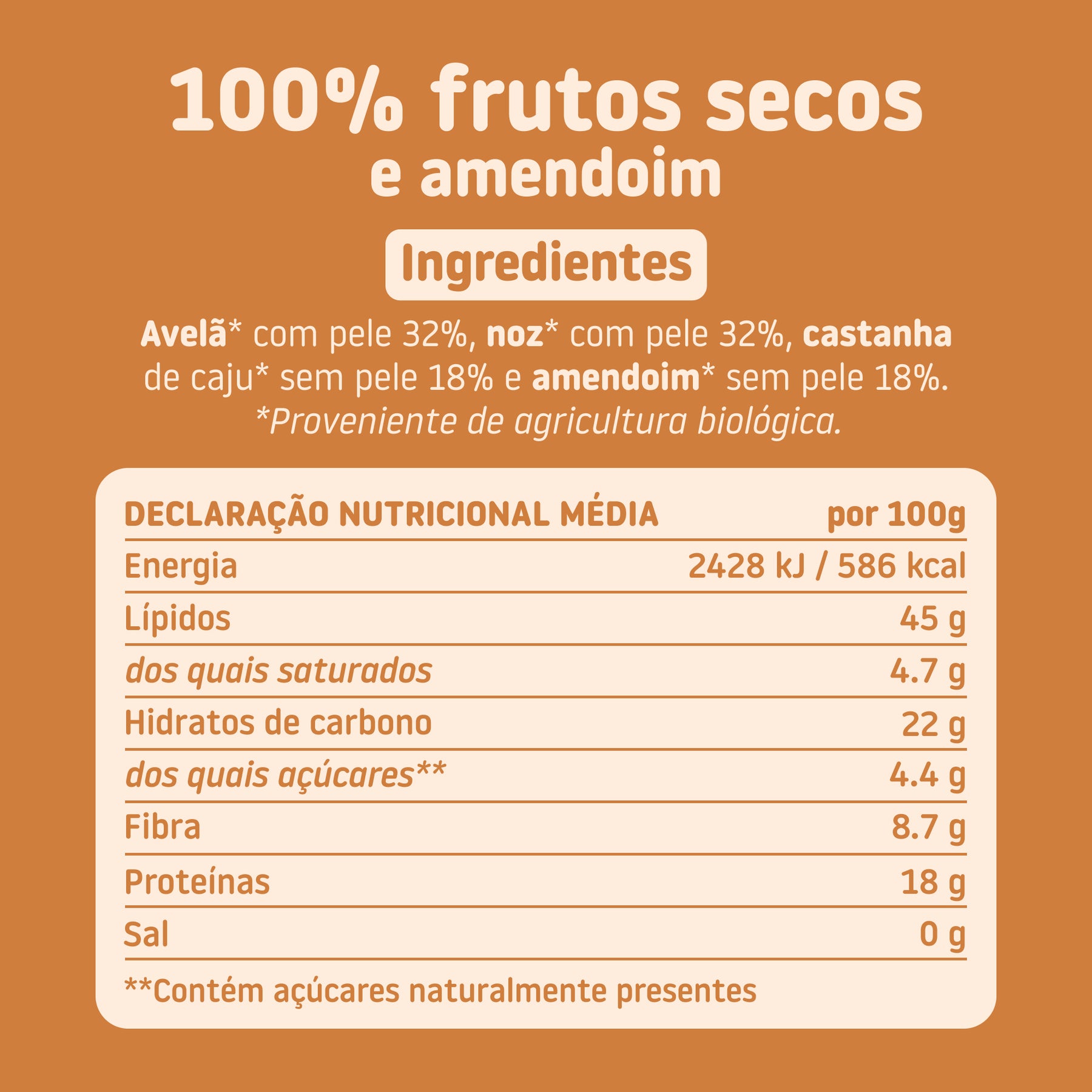 100% frutos secos e amendoim