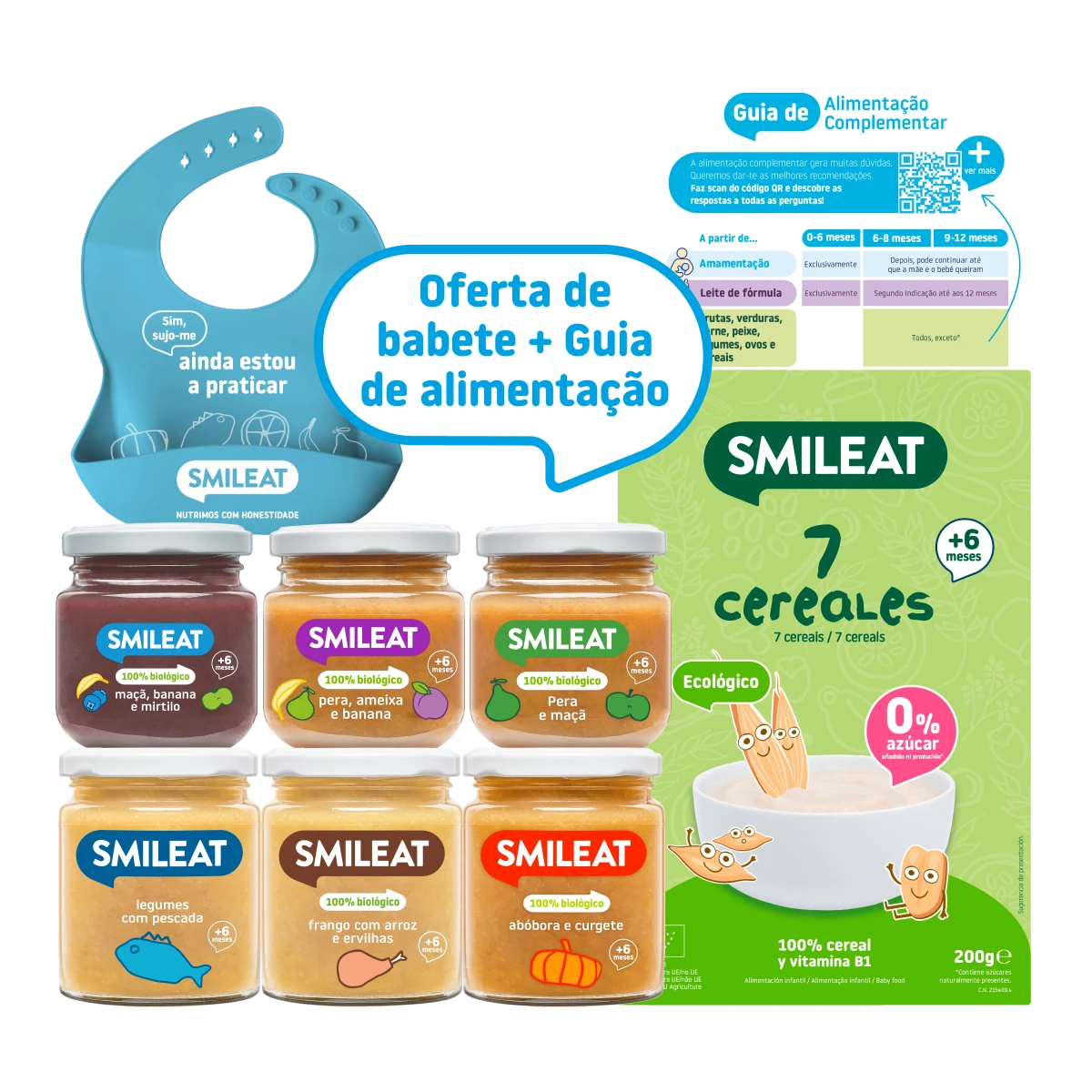Kit Iniciação para te ajudar a introduzir a alimentação complementar do teu pequenote, e para que experimente os seus favoritos
