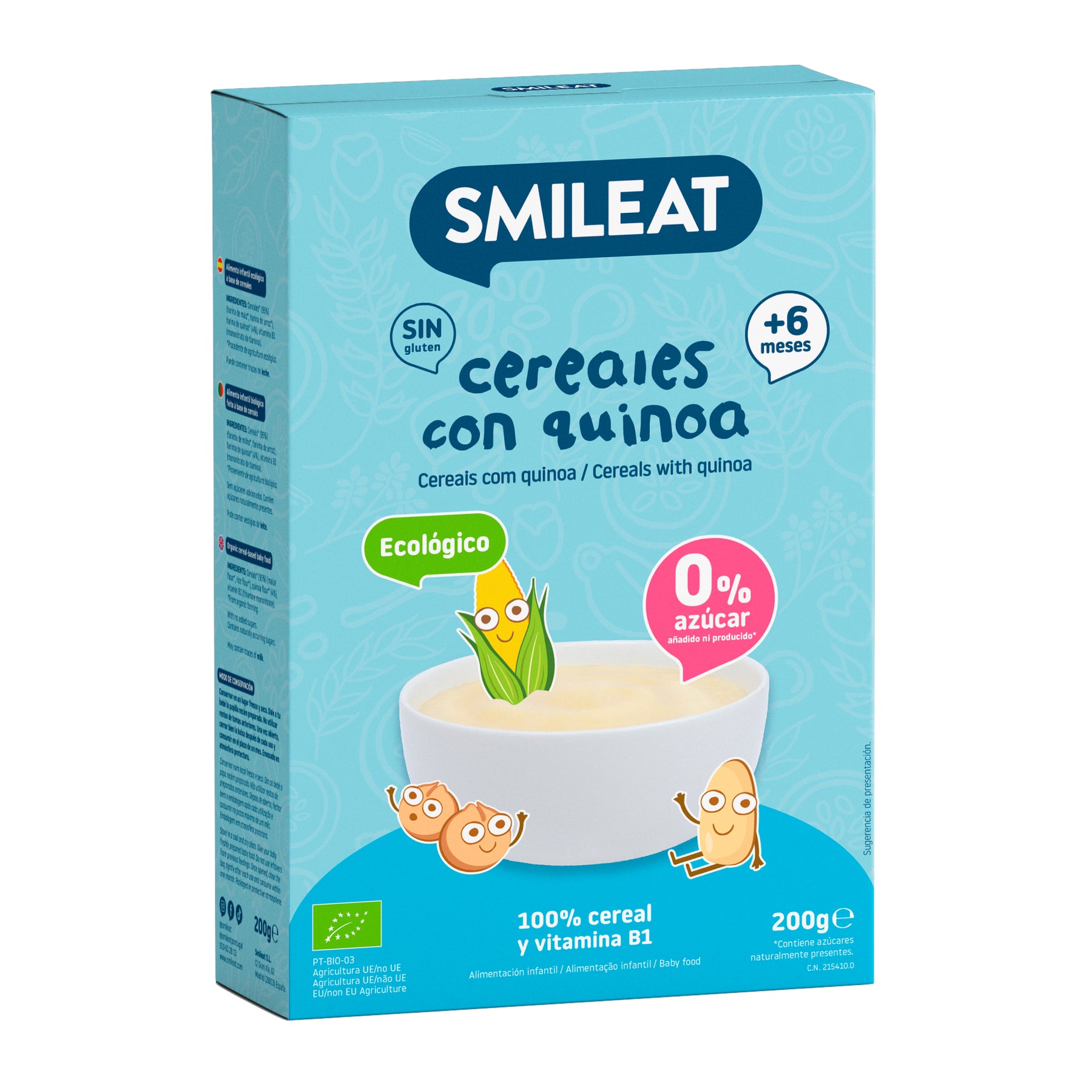 Papa de cereais com quinoa sem glúten