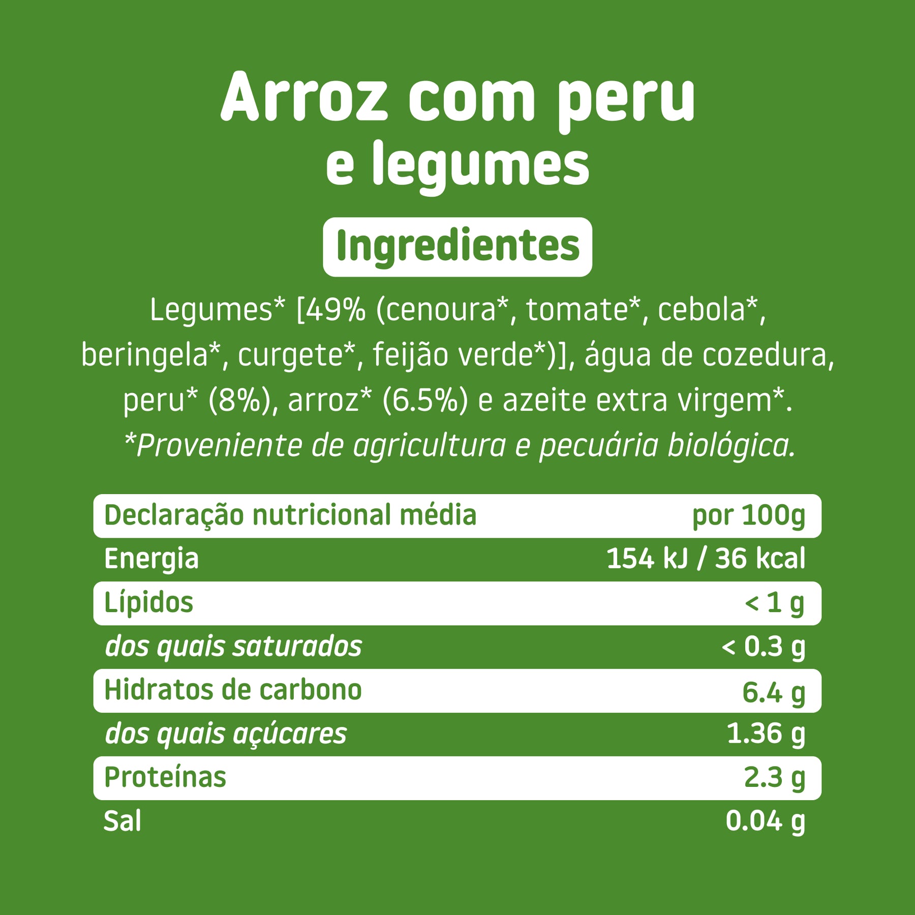 Ingredientes arroz com peru e legumes