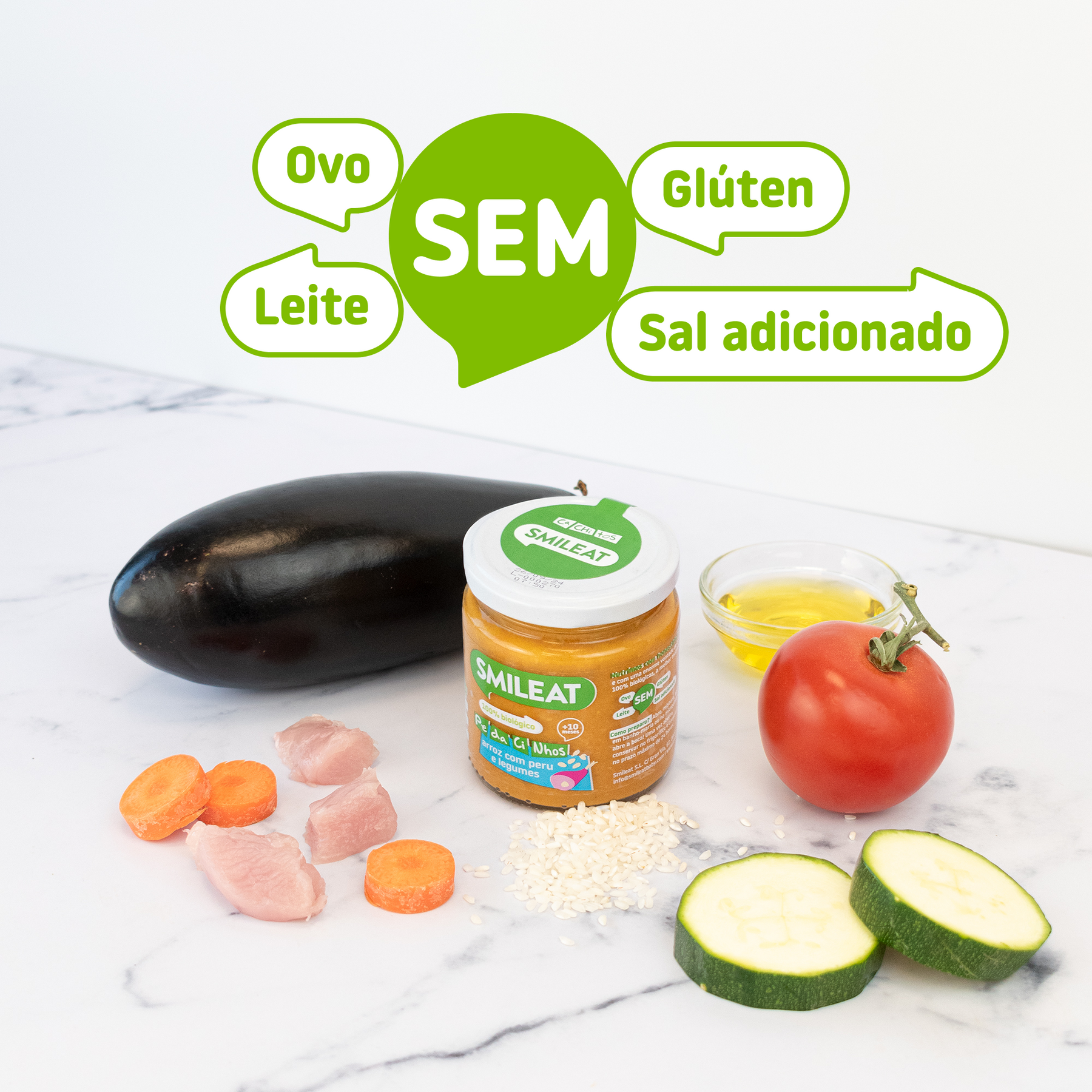 Boiões de PE-DA-CI-NHOS arroz com peru e legumes