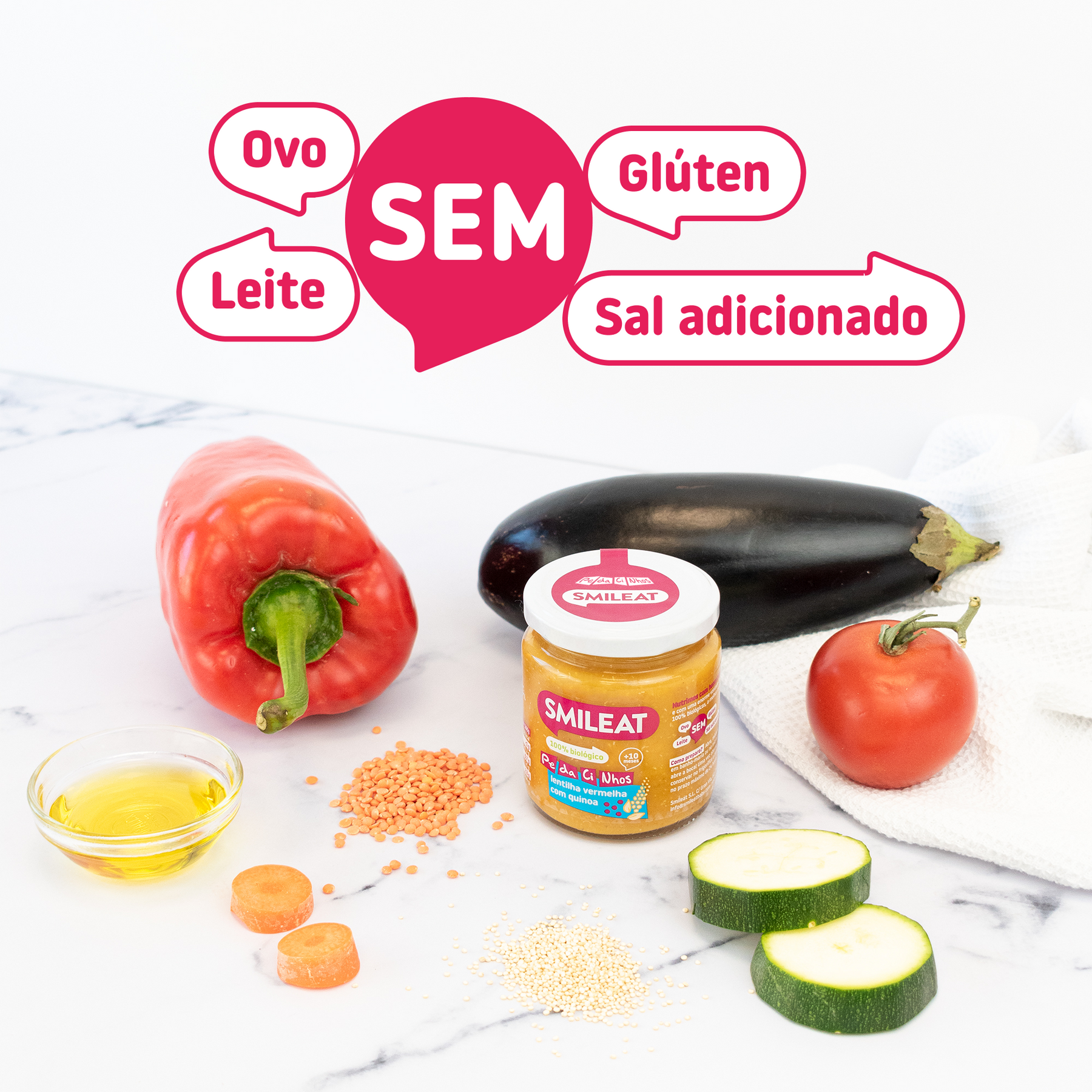 Boião de PE-DA-CI-NHOS lentilha vermelha com quinoa