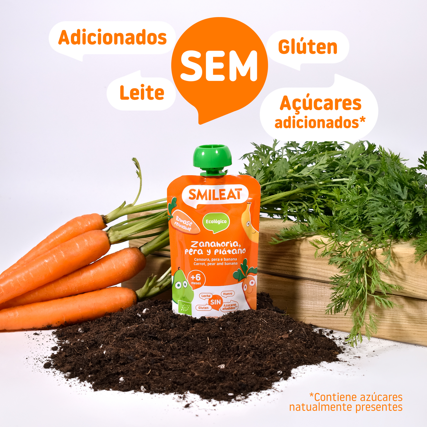 Pack pouches Cenoura, Pera e Banana 10uds
