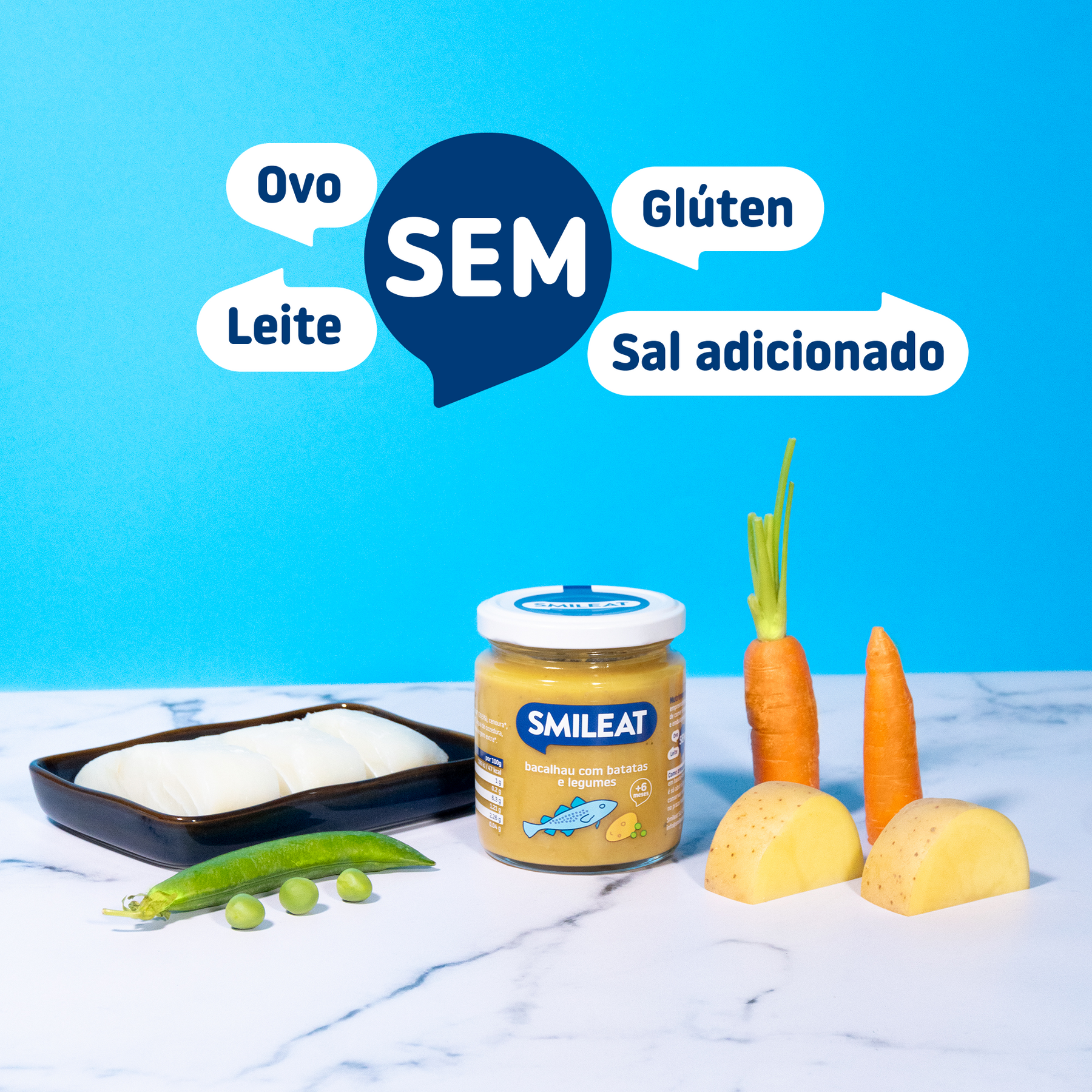 Boião de bacalhau com batatas e legumes