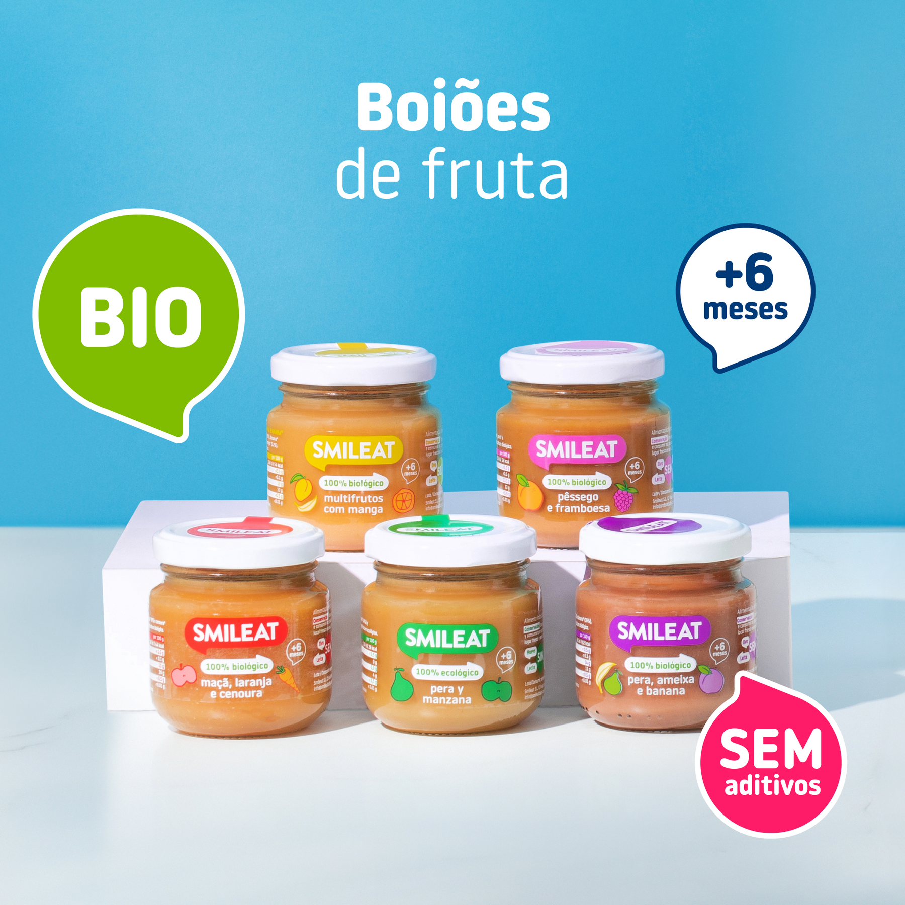 Boião de maçã, laranja e cenoura