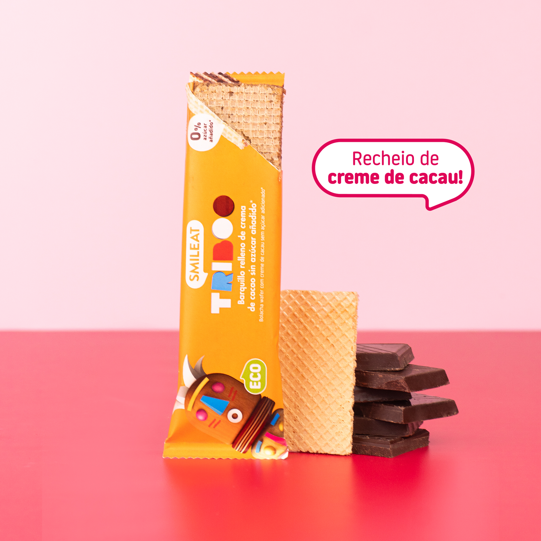 Pack Bolacha wafer TRIBOO com creme de cacau 8uds