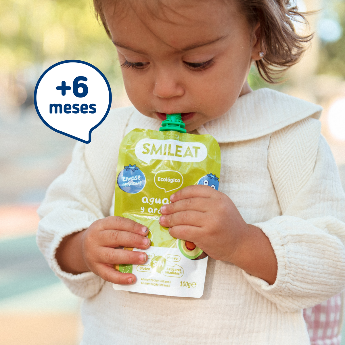 Pouch de abacate e mirtilos