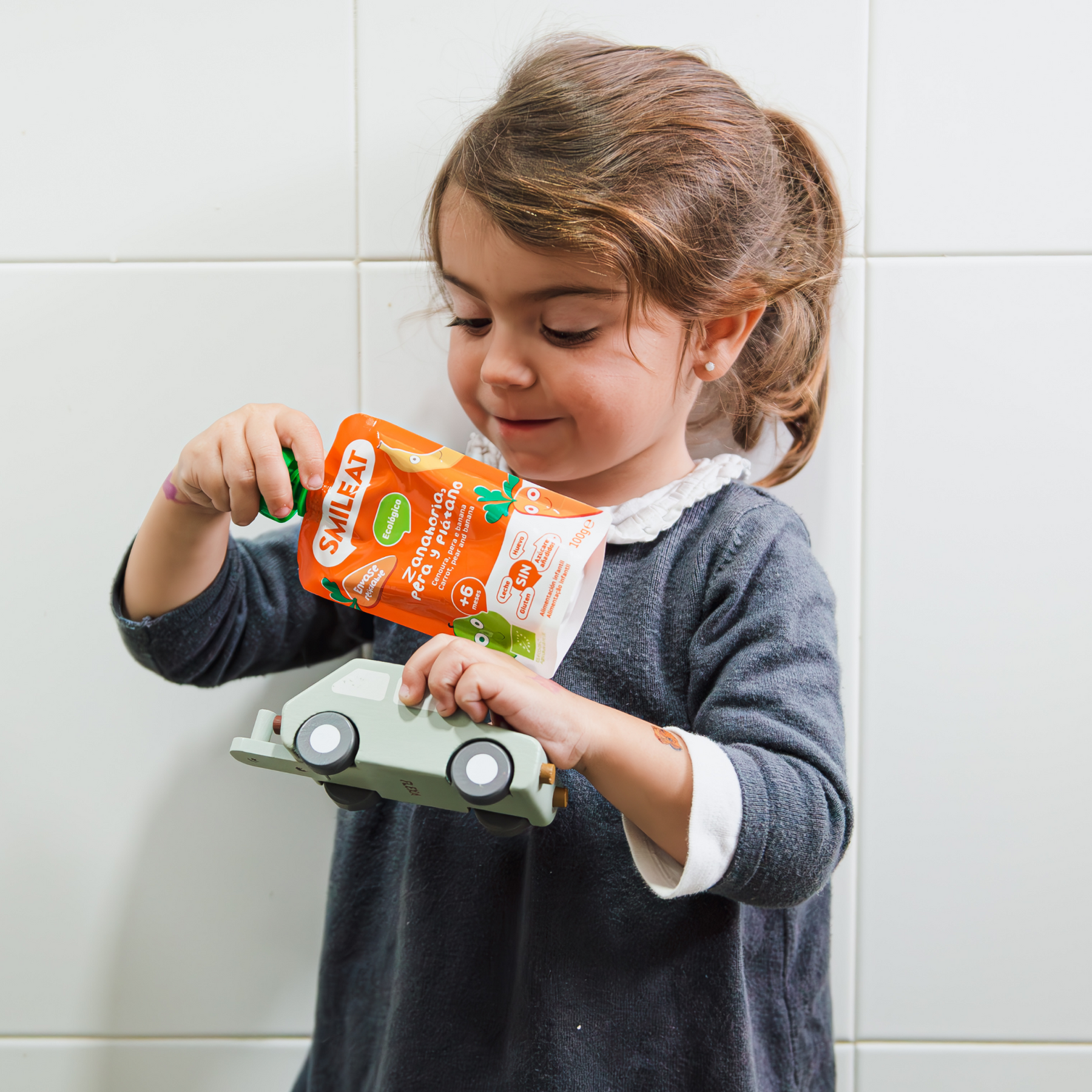 Pouch de cenoura, pera e banana