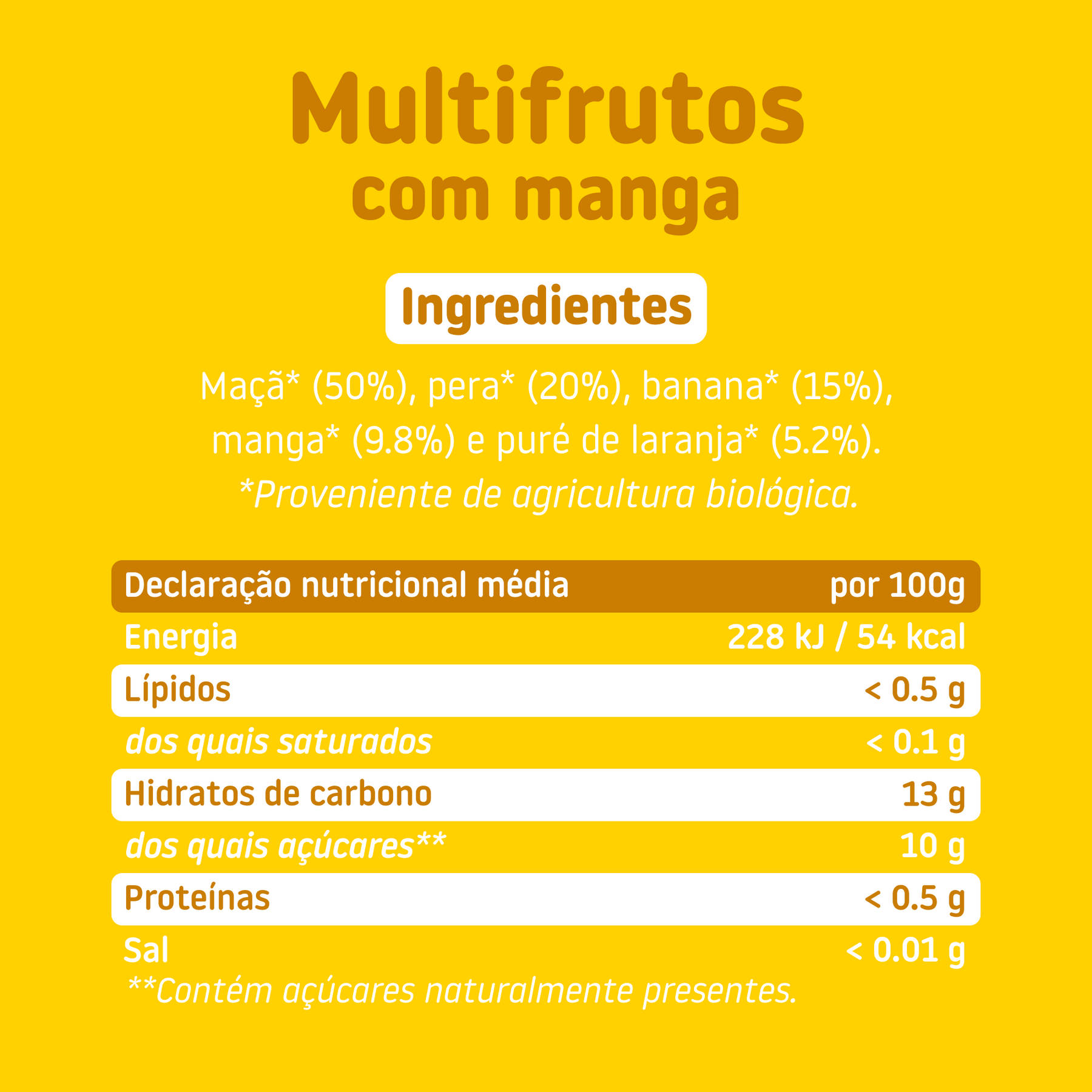 Boião de multifrutos com manga