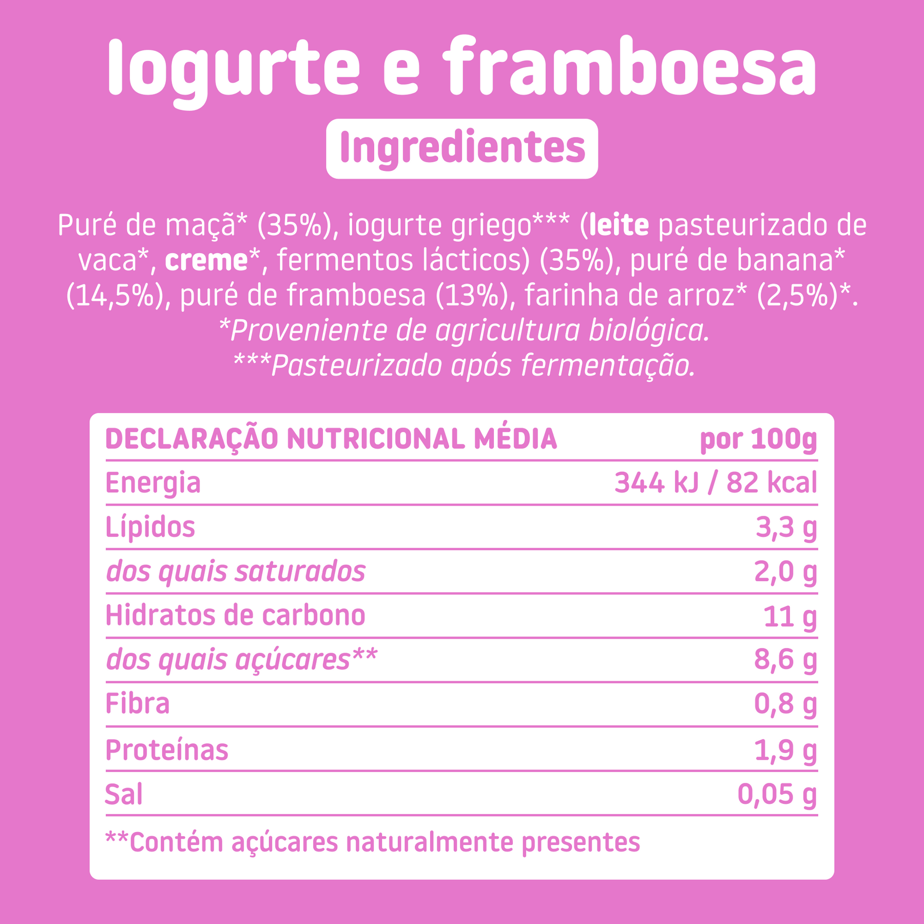 Pouch de Iogurte & Framboesa