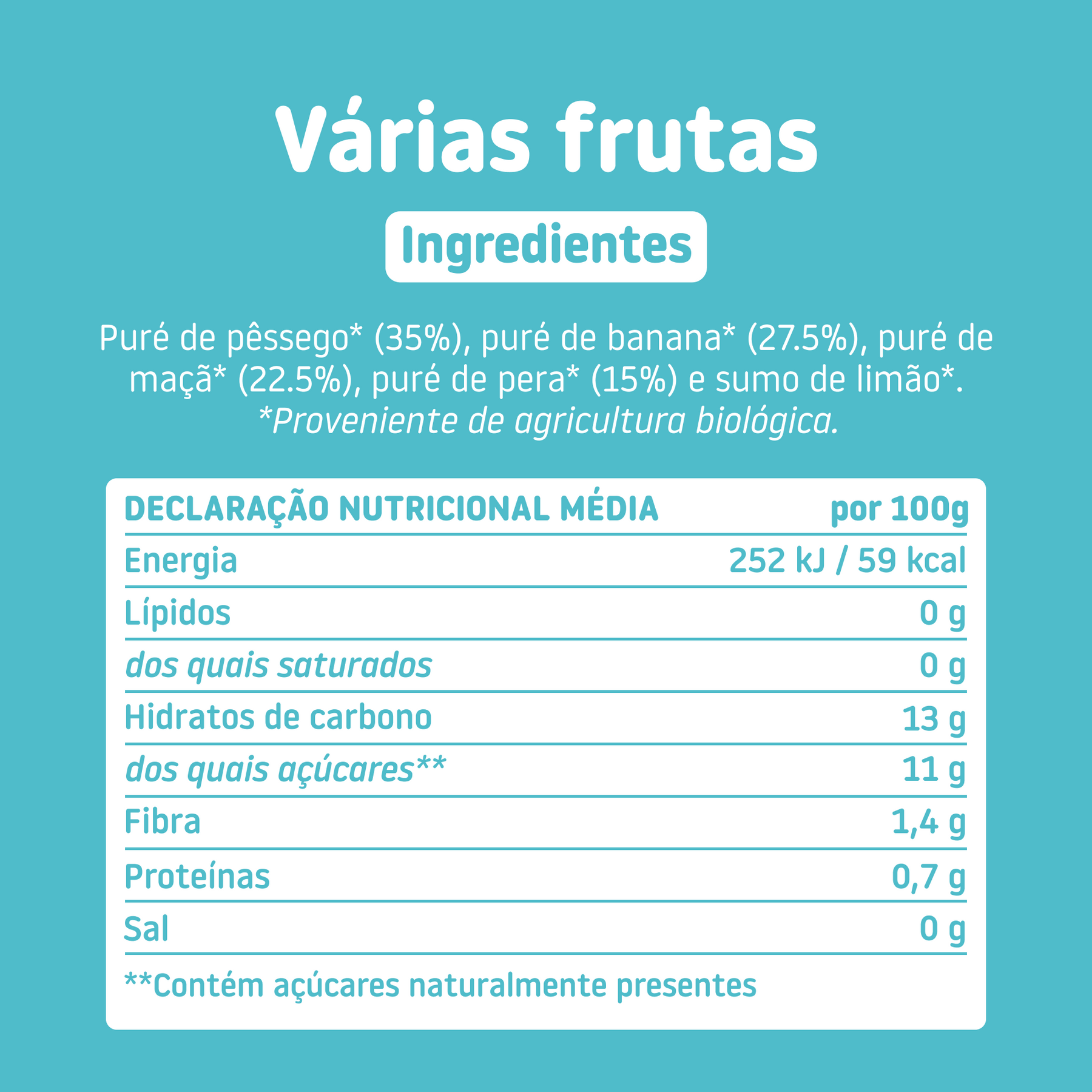 Pouch Várias Frutas 100 g