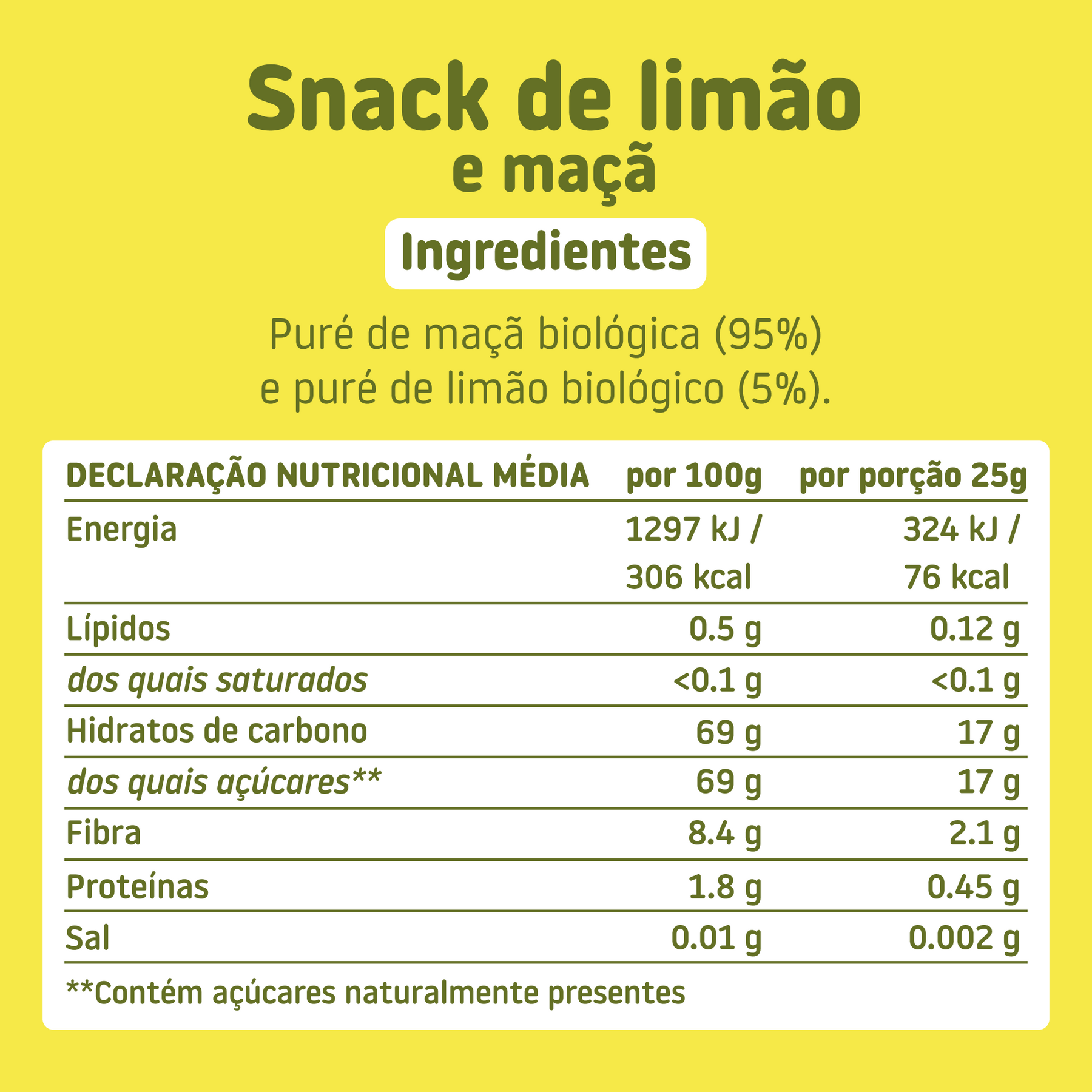 Snack TRIBOO de limão e maçã