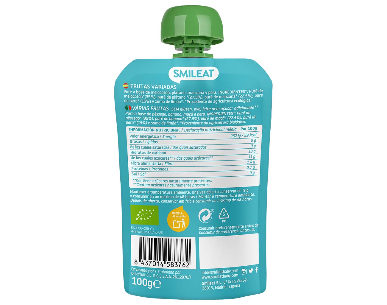 Pouch Várias Frutas 100 g