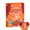 Cereais biológicos de cacau SMILEAT Kids com aveia integral e 0% adoçantes artificiais.