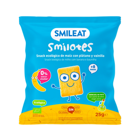 Snack biológico de milho com banana e baunhilha