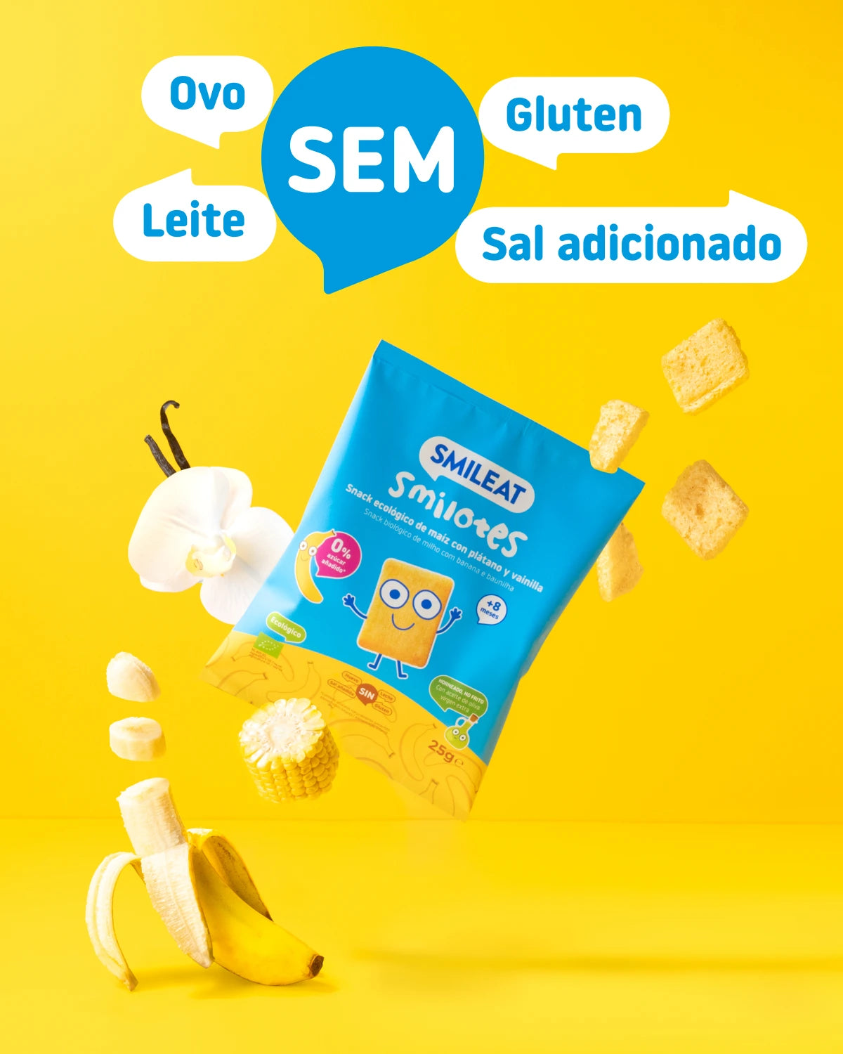 Smilotes de banana e baunilha