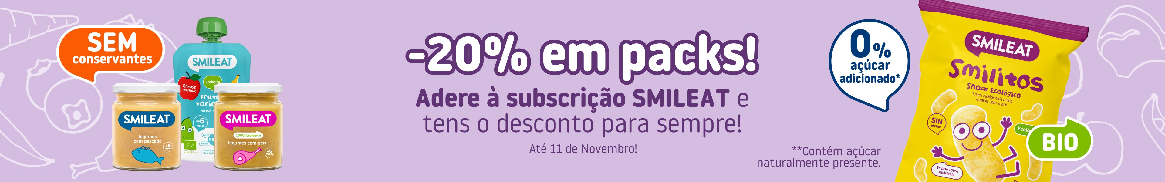 Snacks bio sem conservantes