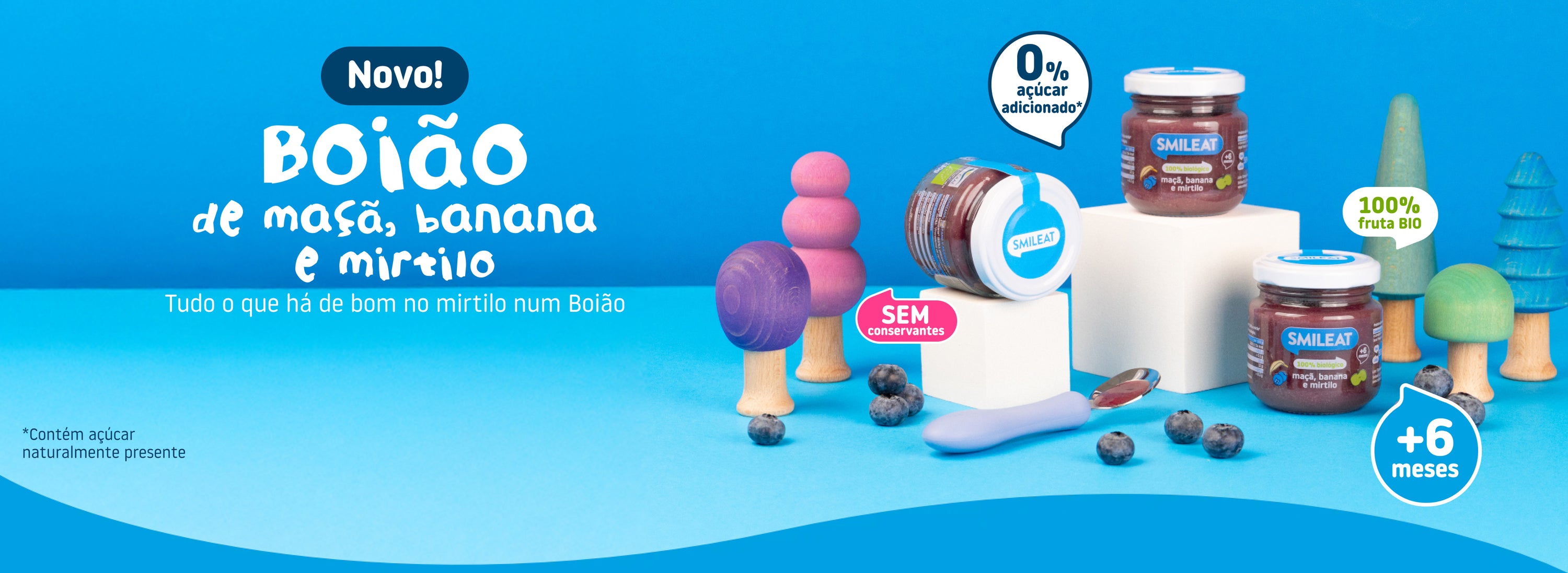 Lançamento do tarrito de mirtilo SMILEAT alimentação infantil biológica