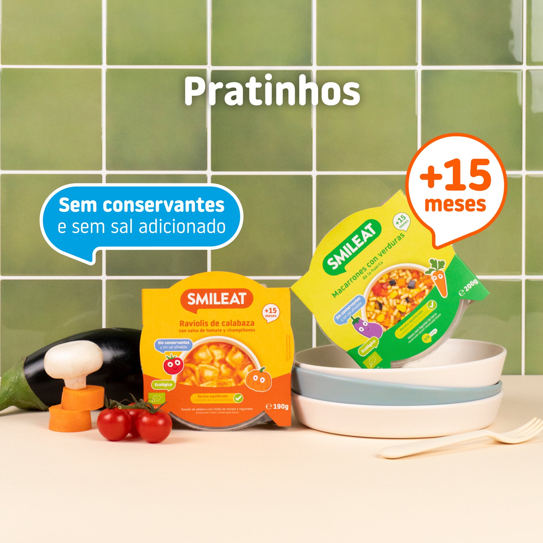 Pratinhos sem conservantes e sem sal adicionado +15 meses