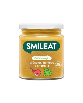 Boião 100% biológico +6 meses brócolos, borrego e cherovia