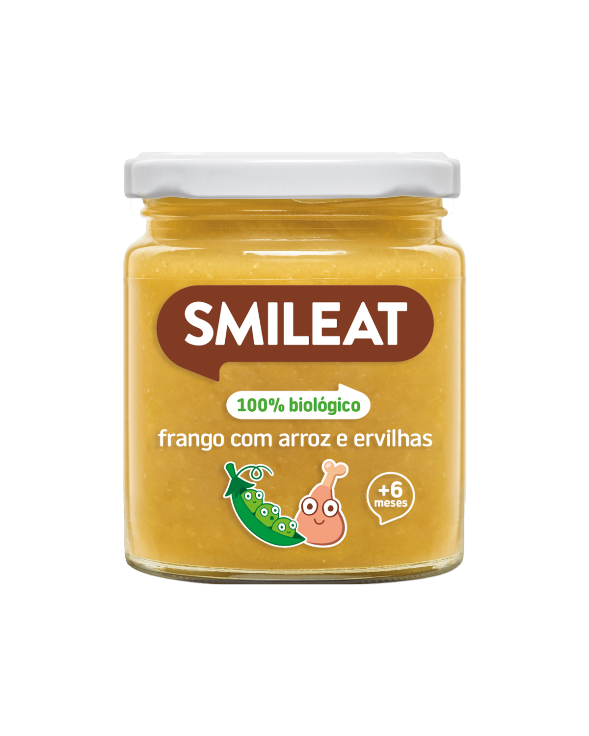 Boião SMILEAT 100% biológico frango com arroz e ervilhas
