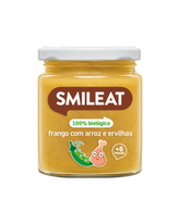 Boião SMILEAT 100% biológico frango com arroz e ervilhas