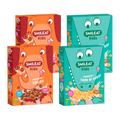 Pack de cereais SMILEAT Kids com aveia integral, sabores original e cacau, biológicos e com 0% adoçantes artificiais.