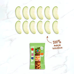 100% maçã biológica snack de fruta
