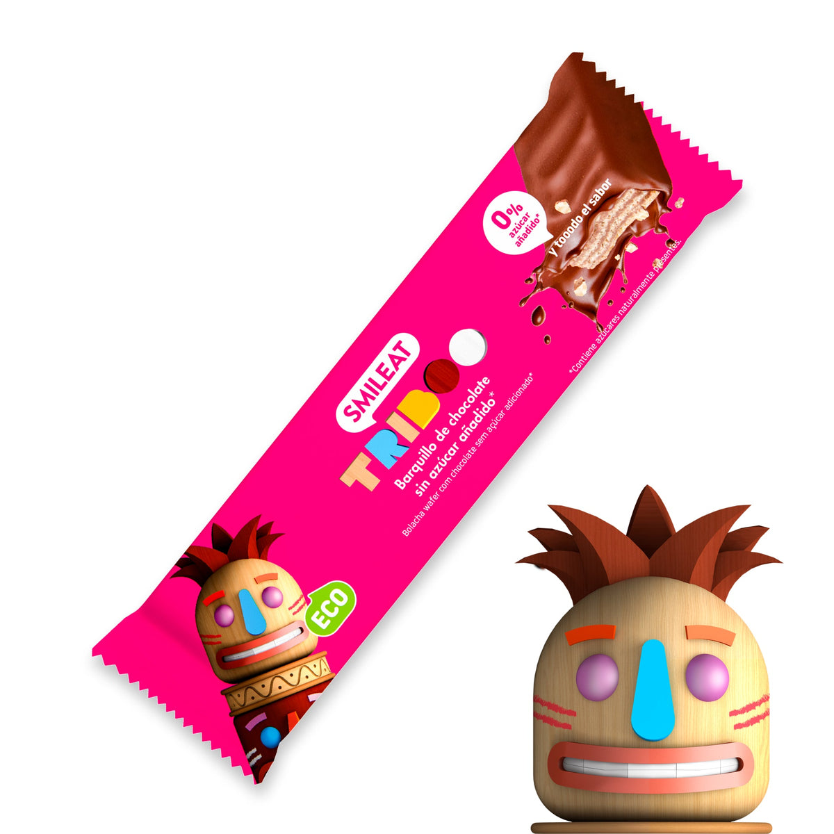 Bolacha wafer coberta de chocolate