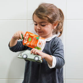 Pouch de cenoura, pera e banana