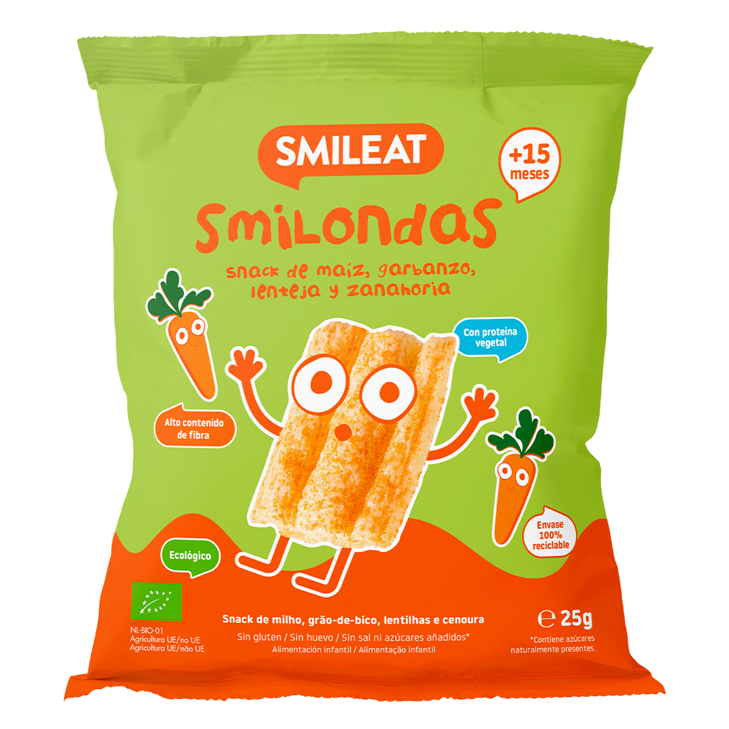 Smilondas de milho, grão-de-bico, lentilhas e cenoura