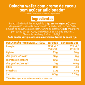 Pack Bolacha wafer TRIBOO com creme de cacau 8uds