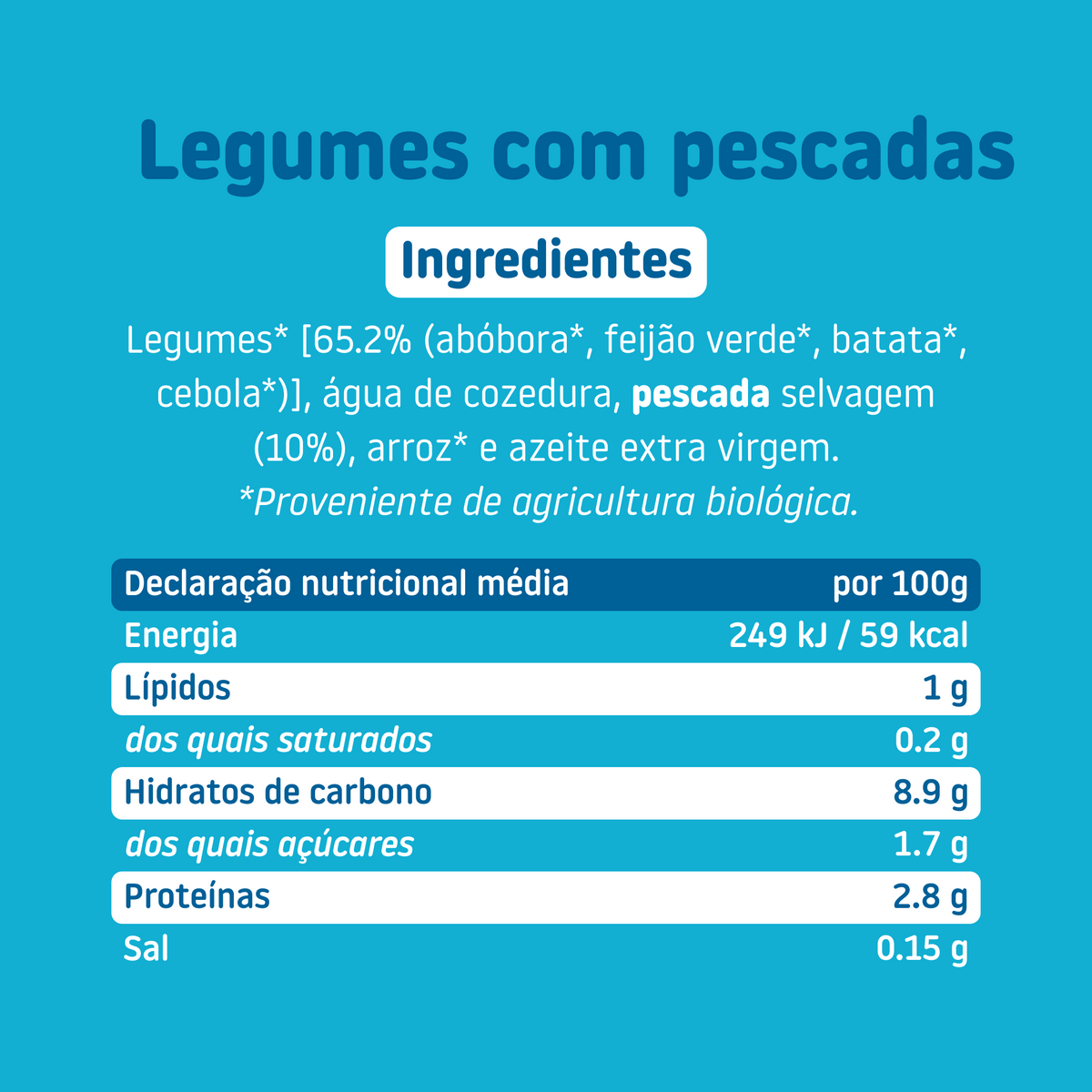 Boião de legumes com pescada