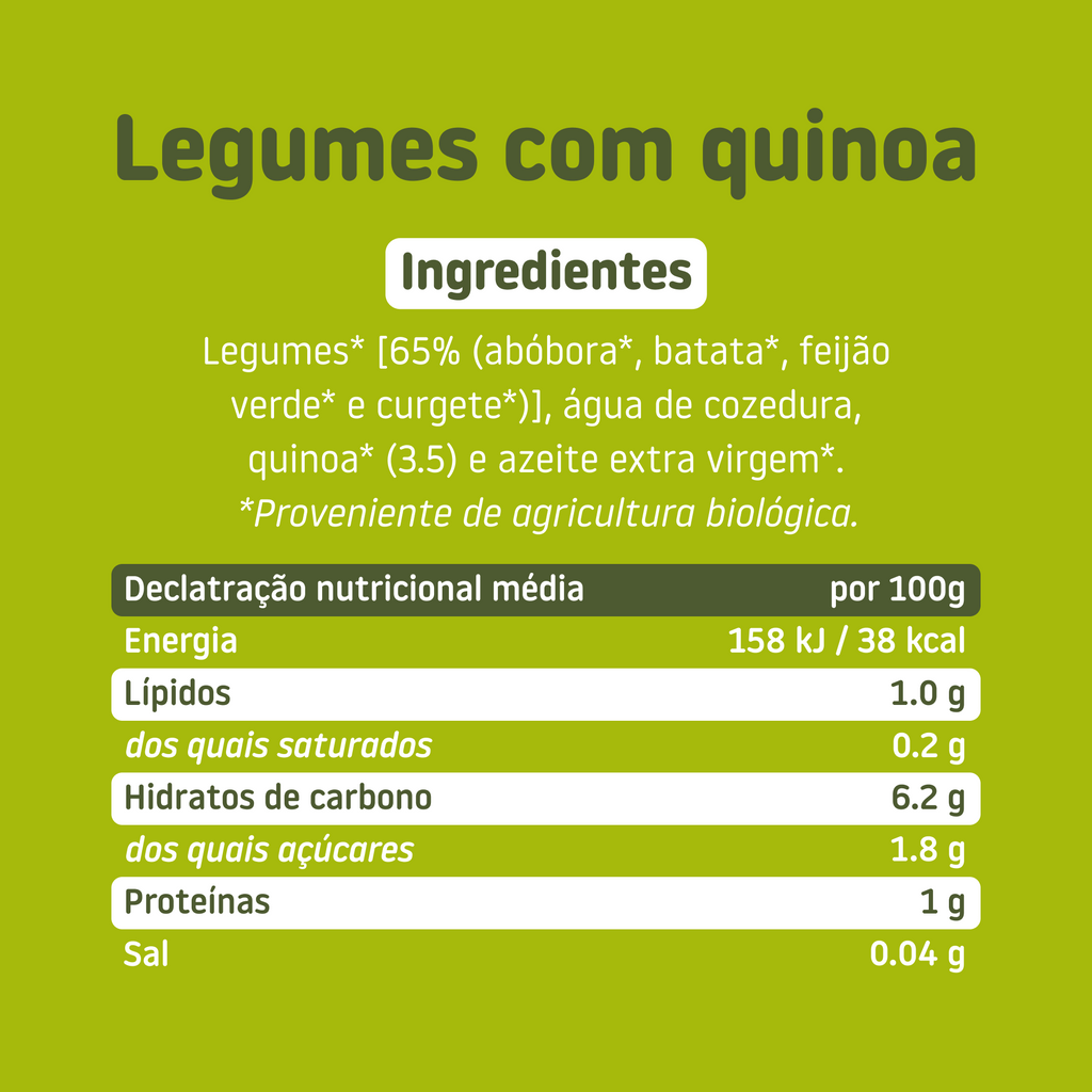 Boião de legumes com quinoa