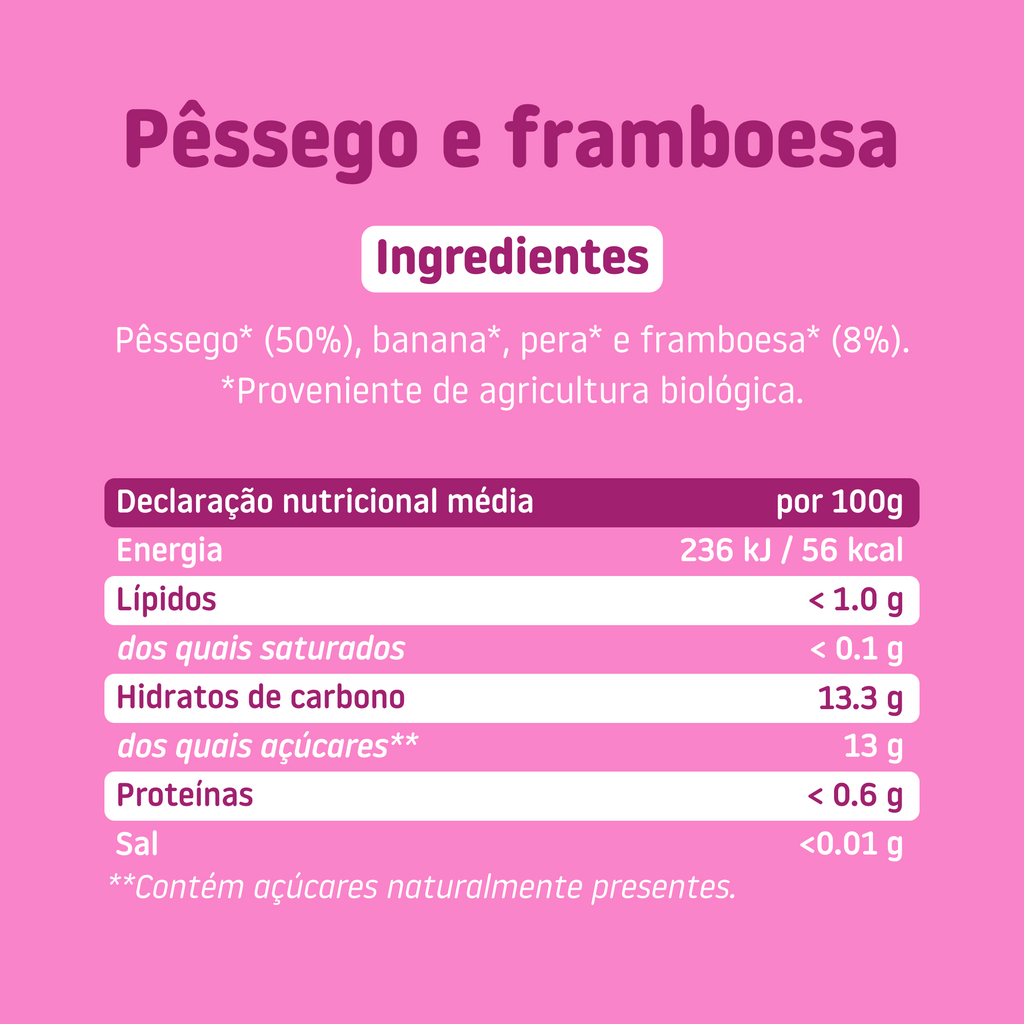 Boião de pêssego e framboesa