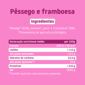Boião de pêssego e framboesa