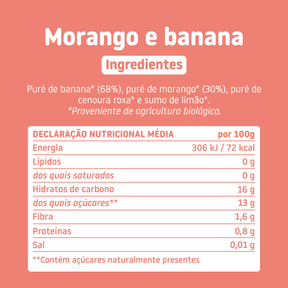 Pouch morango e banana 100 g