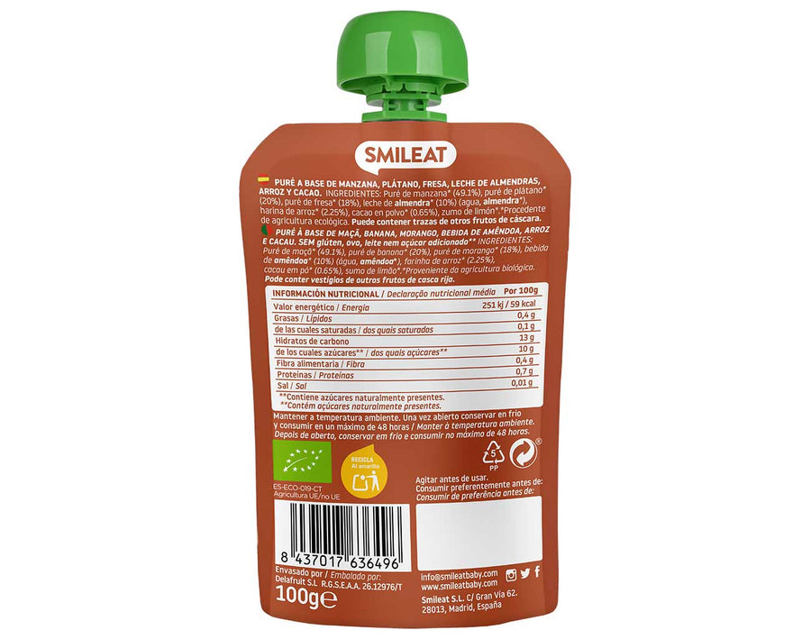 Pouch de Bebida de Amêndoa, Cacau e Morango